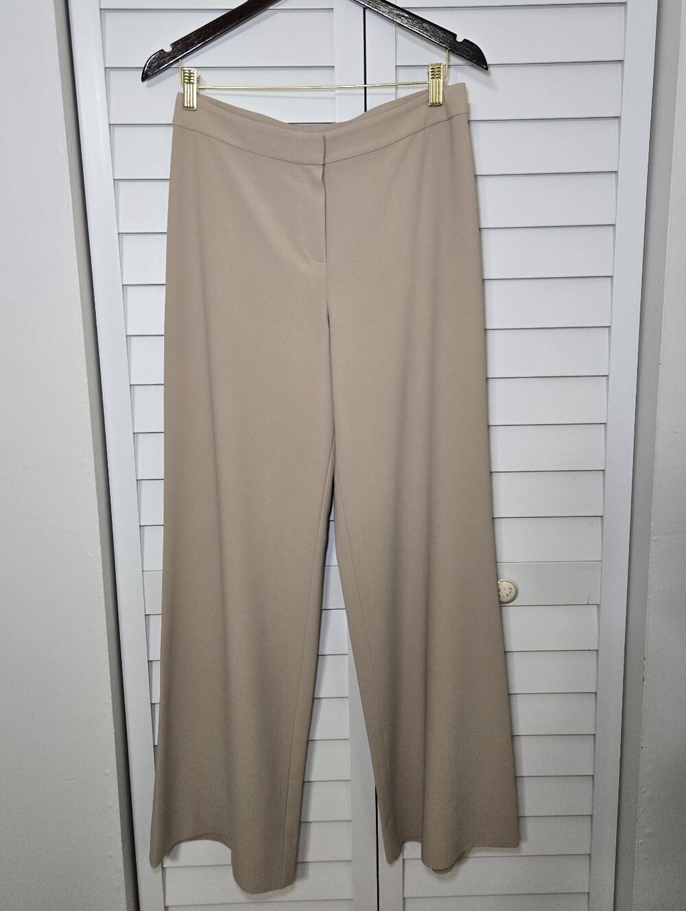 St. John Beige Wide-Leg Pants Size 8